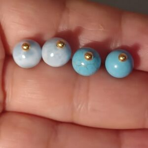 18k Larimar Earrings